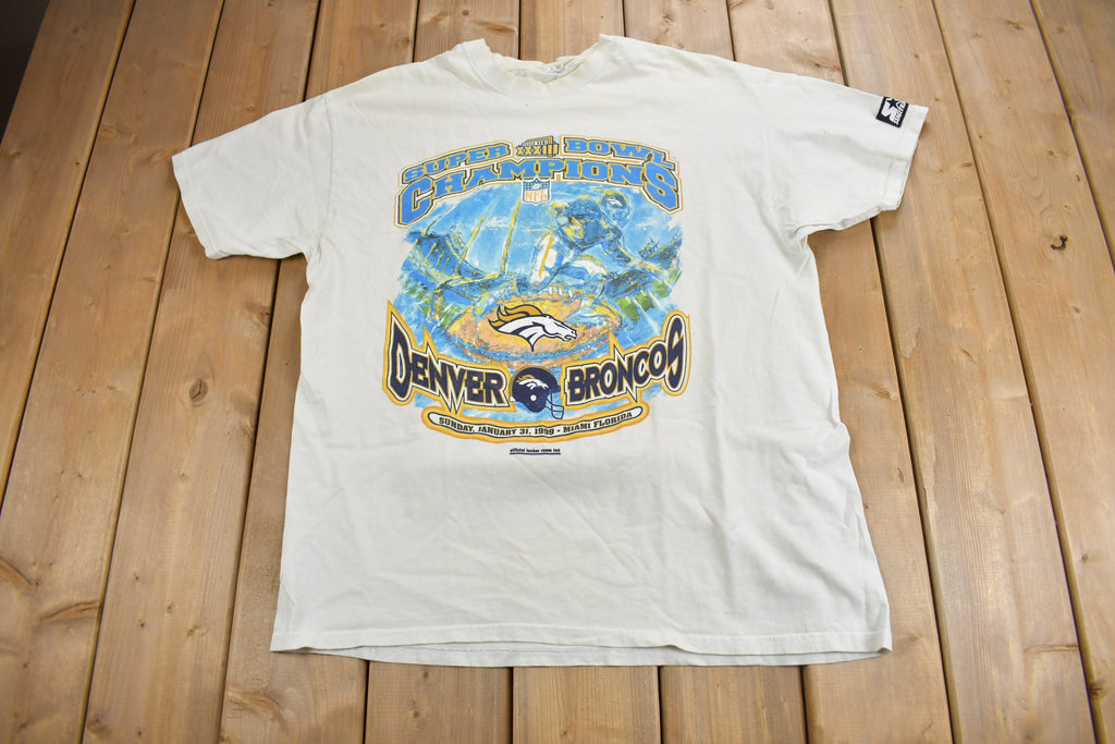 Vintage 1999 Denver Broncos NFL Superbowl Champions Graphic Starter T-Shirt