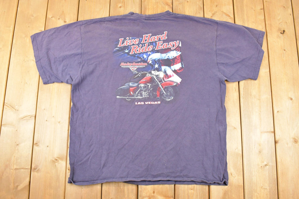 Vintage Y2K Harley Davidson Motorcycles Las Vegas Biker T-Shirt Men's XL
