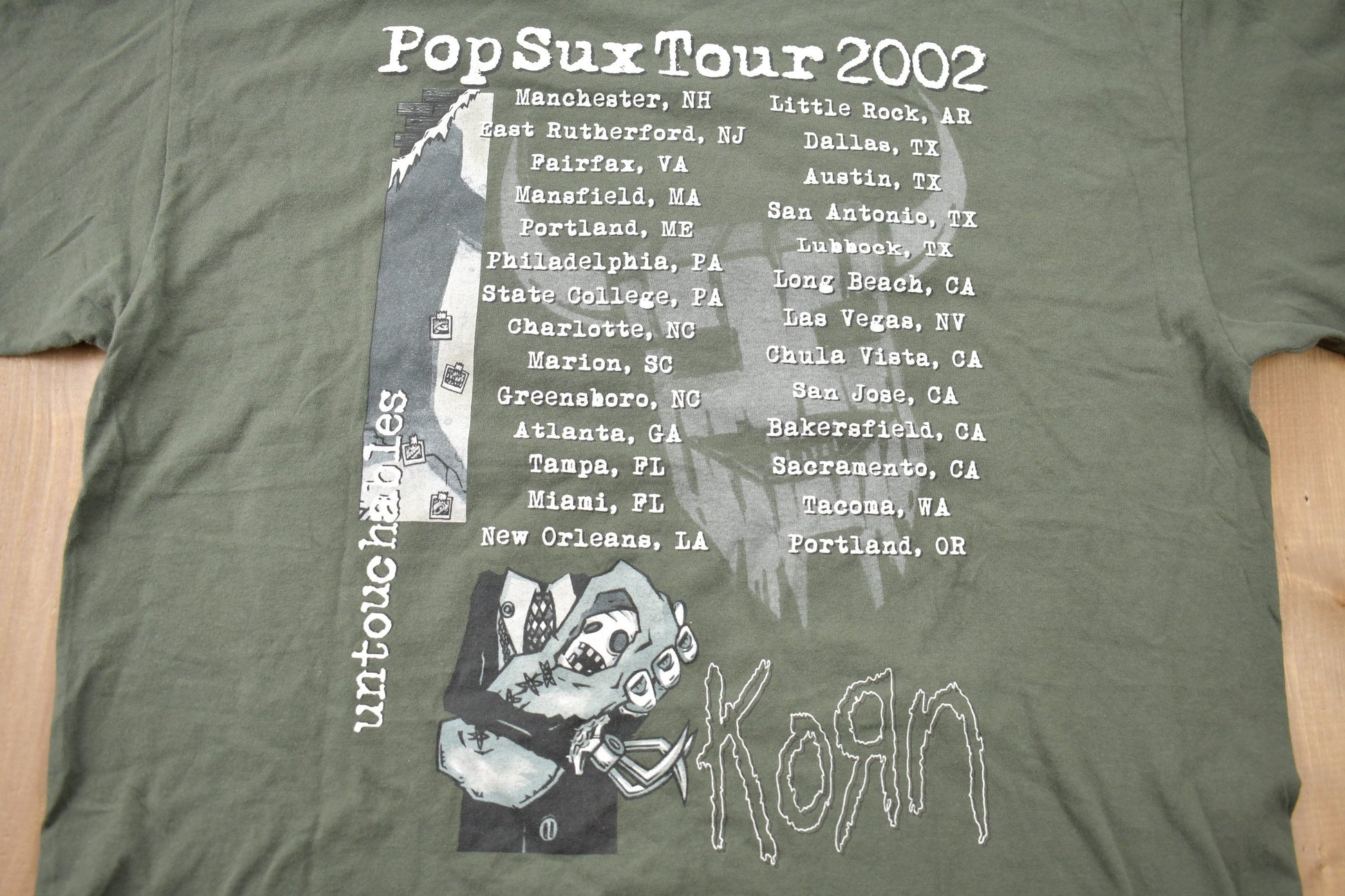 Vintage 2002 Korn Untouchables Pop Sux Tour Band T-shirt