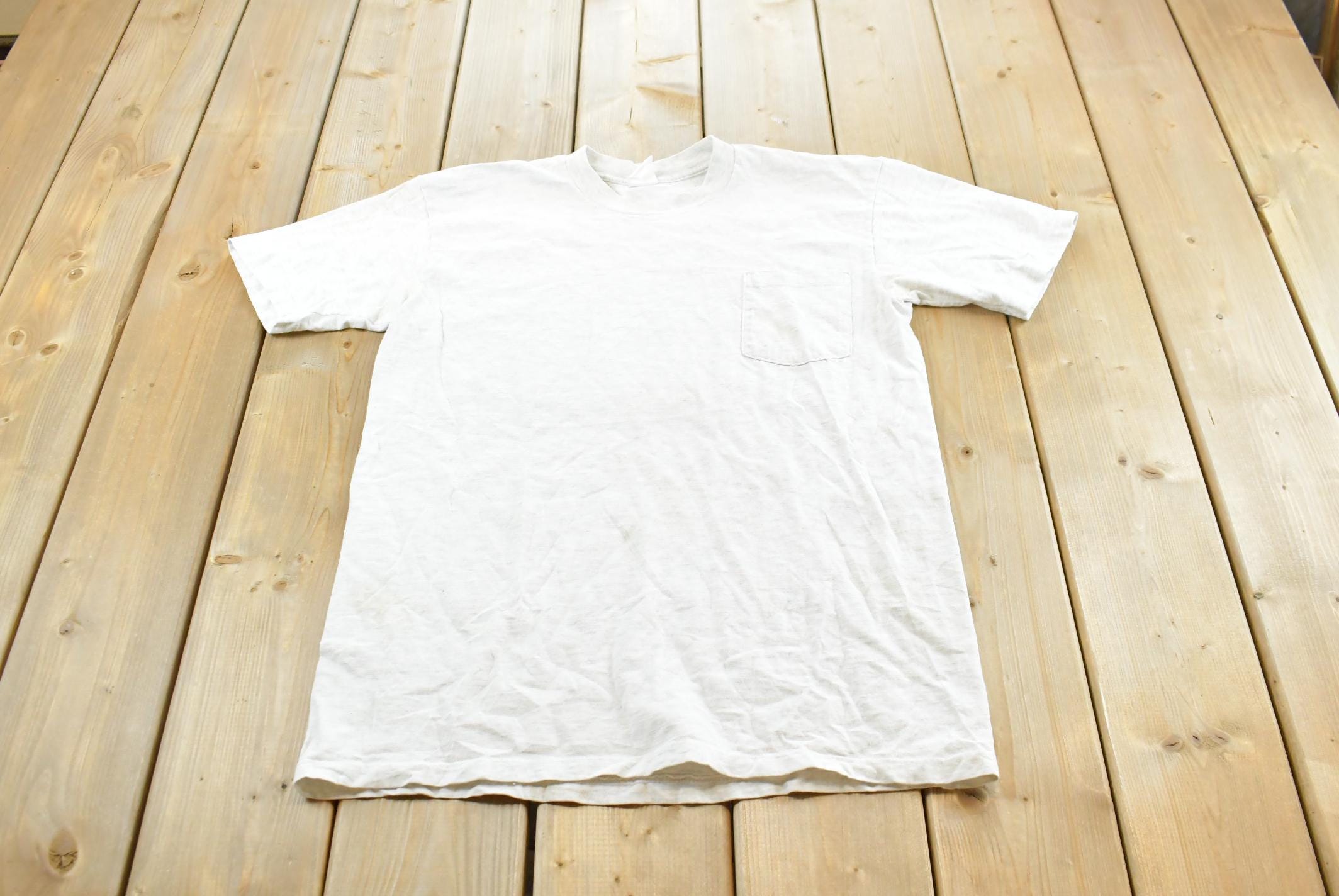 Vintage 1990s Blank Gray Pocket T-Shirt Men's M /