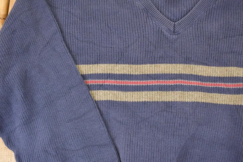 Vintage 1990s Eddie Bauer Knit V Neck Sweater Mens L