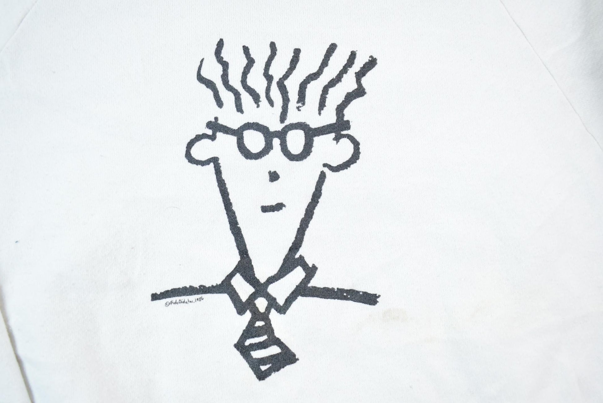 Vintage 1986 Squiggle Hair Guy Story Print Crewneck Sweatshirt / 80s Crewneck / Made In USA / Streetwear / Jerzeez By Russel