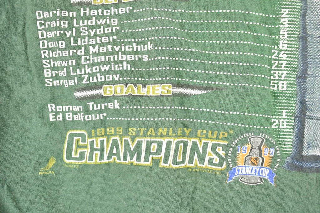 Vintage 1998 Dallas Stars Stanley Cup Champions Souvenir Graphic Print T-Shirt Men's L