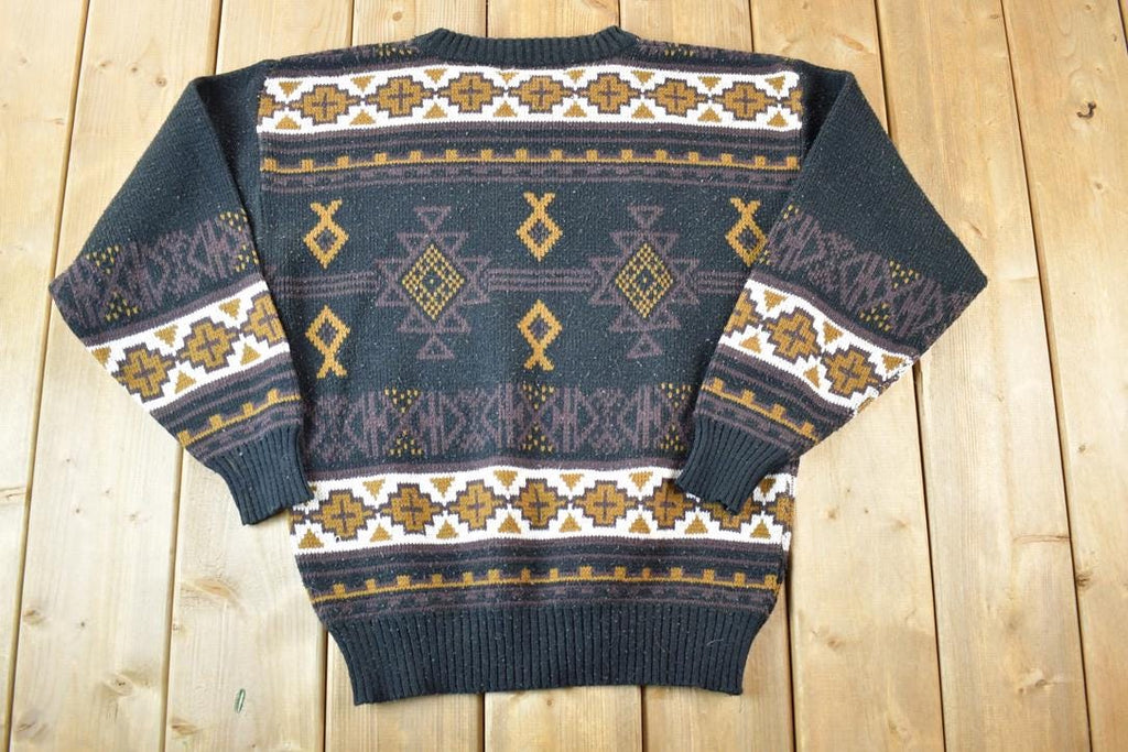 Vintage 1990s Jonathan Bryan Knit Abstract Pattern Crewneck Sweater