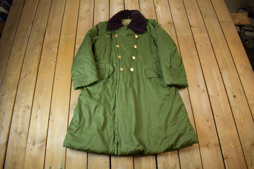 Vintage 1960s Extreme Cold Weather Double Breasted Military Overcoat
