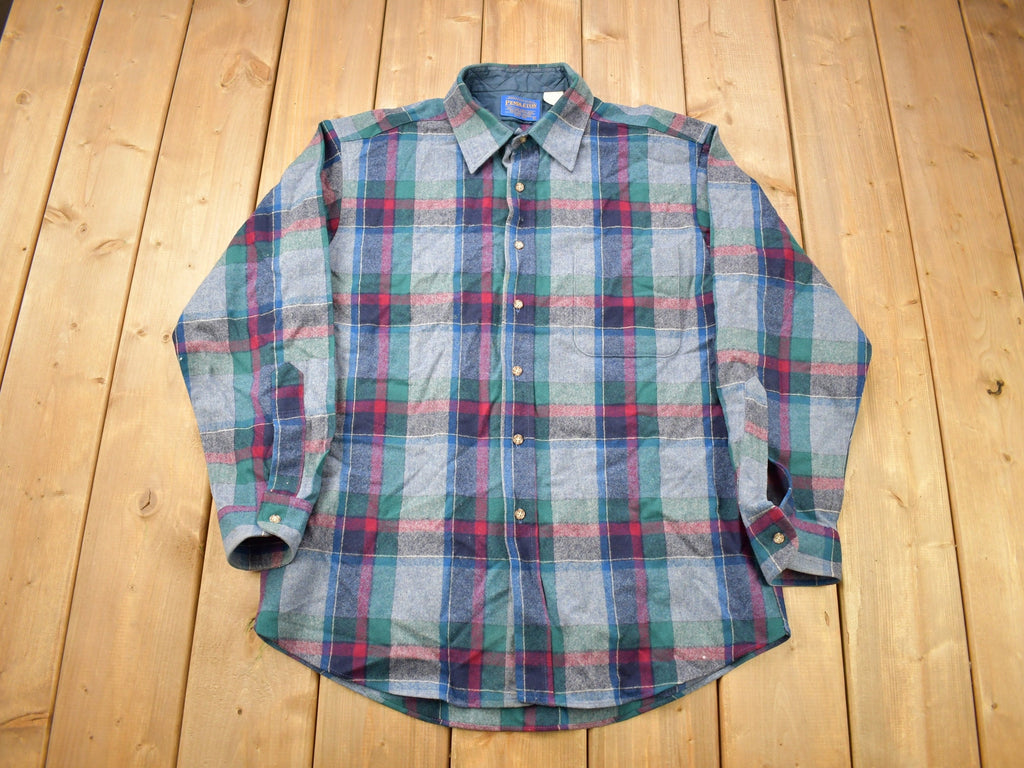 Vintage 1990s Pendleton Plaid Button Up Shirt