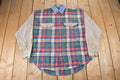 Vintage 1990s Crest Clothing SFS Plaid Body Button Up Flannel Shirt Size L