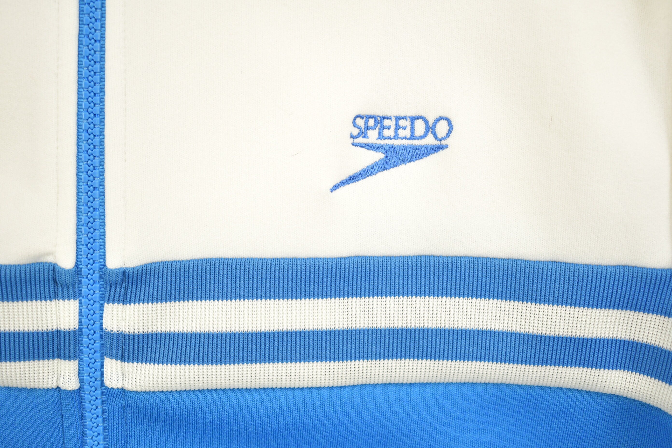 Vintage 1990s Speedo Full Zip Sweater Striped Jacket