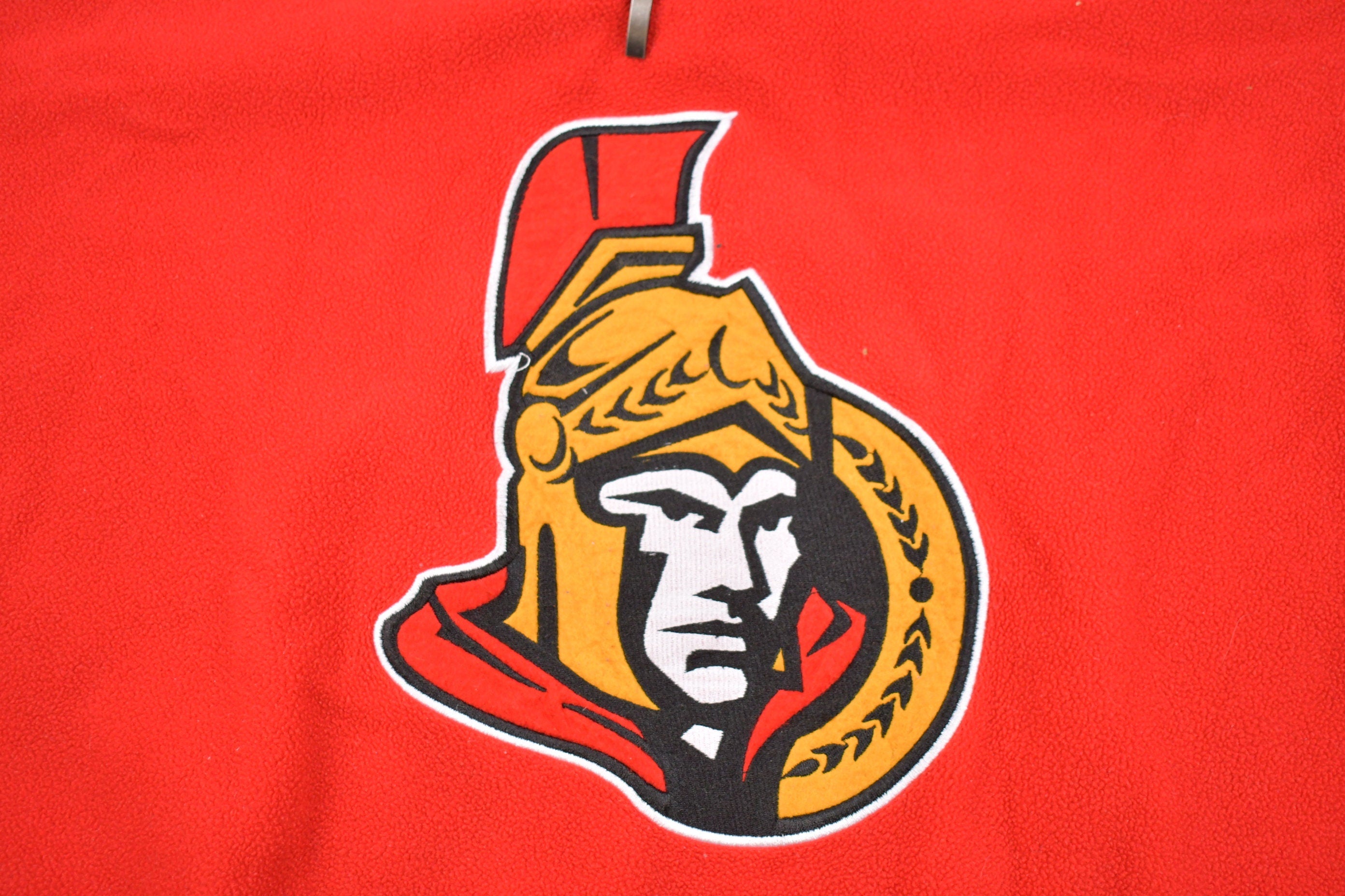 Vintage 1990s Ottawa Senators NHL Quarter Zip Embroidered Fleece Sweater