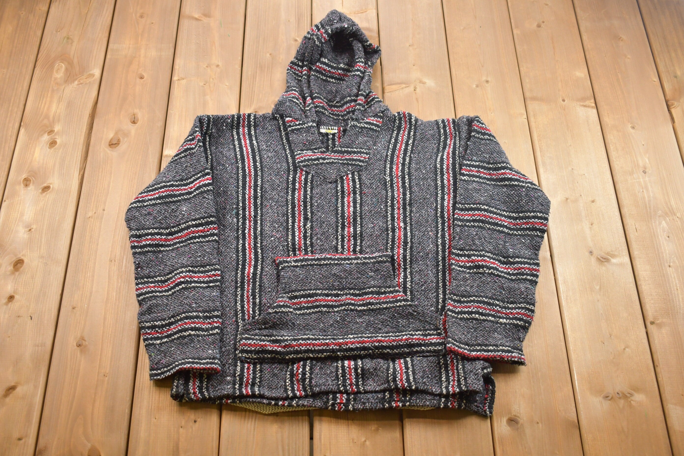 Vintage 1990's Earth Rug Hoodie  90s Hoodie  Vintage Sweater  Earth Rug Sweater  80s  90s  Athletic Pull Over  Striped Hoodie