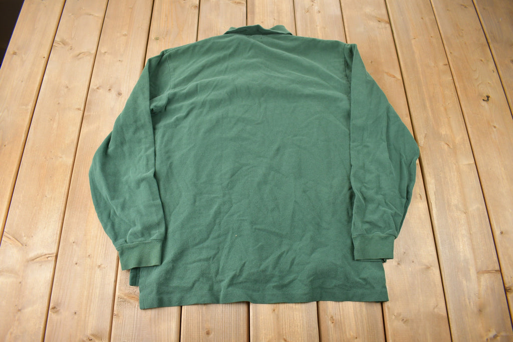Vintage 1990s Polo By Ralph Lauren Embroidered Ski Bear Long Sleeve Polo Shirt