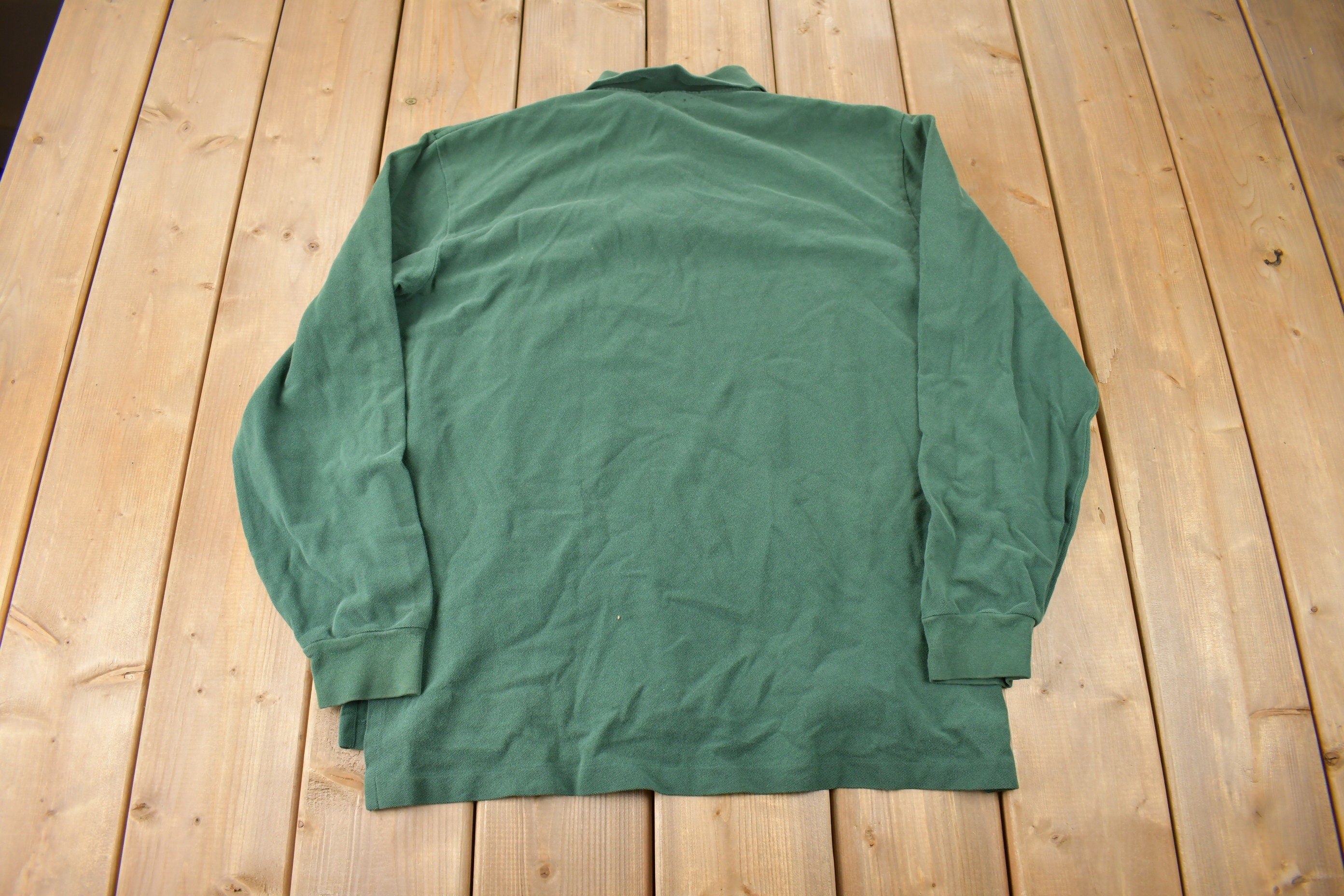 Vintage 1990s Polo By Ralph Lauren Embroidered Ski Bear Long Sleeve Polo Shirt