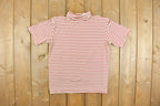 Vintage 1980s Striped Short Sleeve Turtleneck Shirt