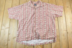 Vintage 1990s Aztec Cotton Button Up Shirt