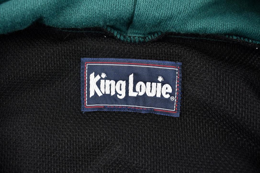 Vintage 1990s King Louie Emerald Green Blank Zip Up Hoodie