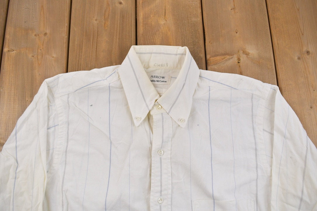 Vintage 1990s Arrow Brand Striped Button Up Shirt