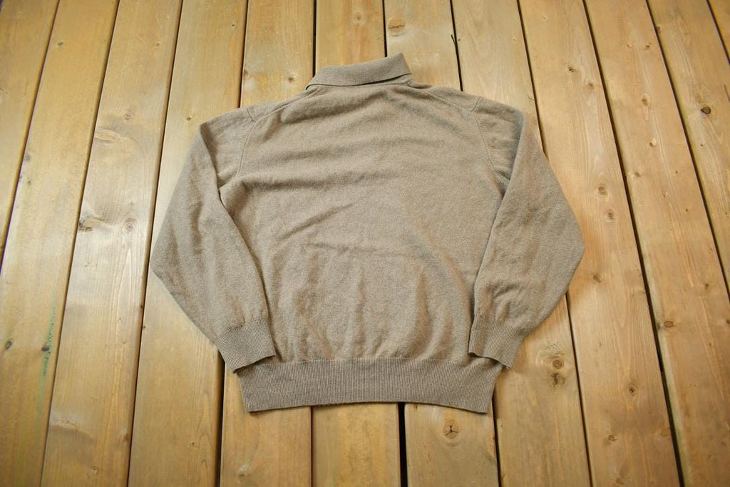 Vintage 1980s Pal Zileri Long Sleeve Cashmere Knit Polo Sweater Made in Italy