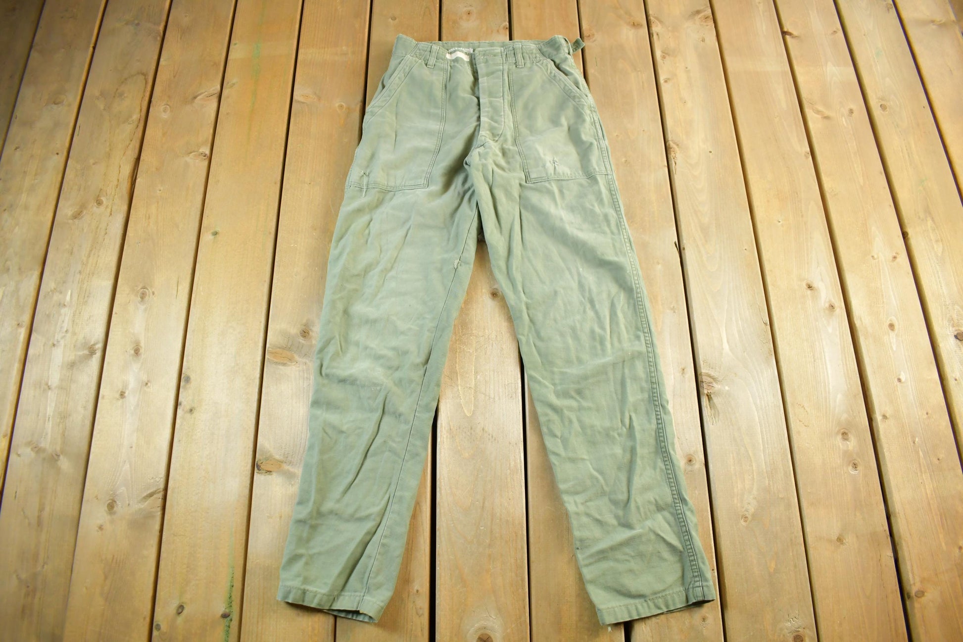 Vintage 1970s Military OG-107 Sateen Fatigue Pants Size 28 x 32