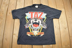 Vintage 1989 Taz Born To Be Wild Biker Graphic Looney Tunes T-Shirt