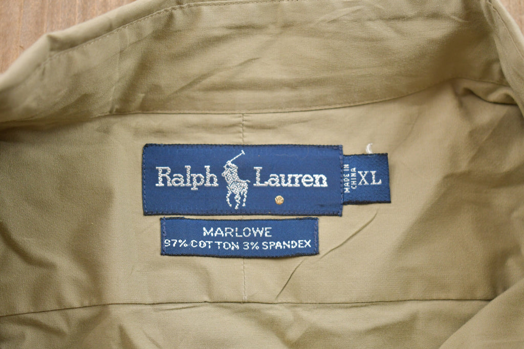 Vintage 1990s Ralph Lauren Beige Button Up Shirt