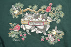 Vintage 1990s Morning Sun Floral Cats Crewneck