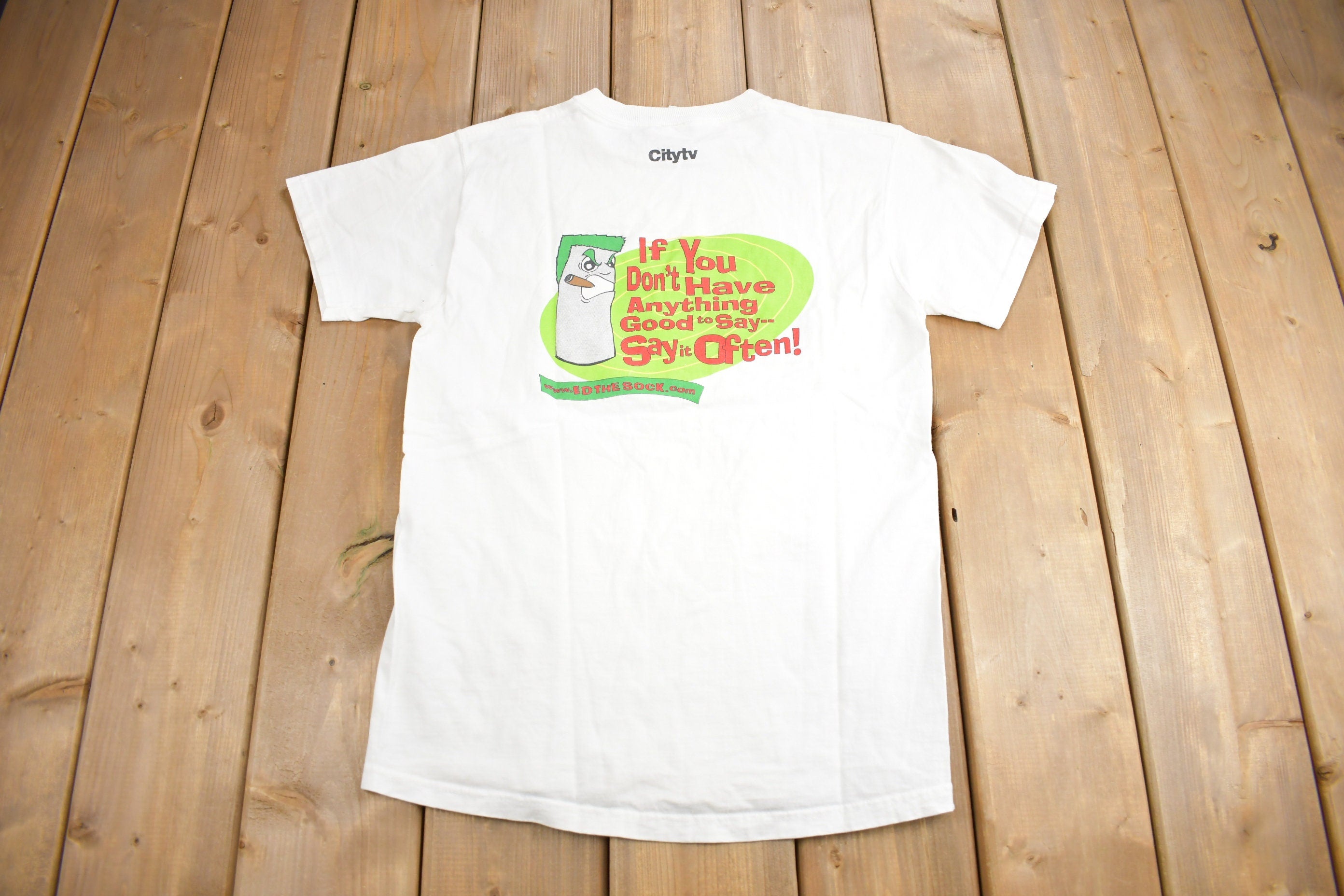 Vintage 1990s Ed The Sock Graphic T Shirt  Vintage T Shirt  Streetwear  Graphic Tee  Canadian Television  City TV