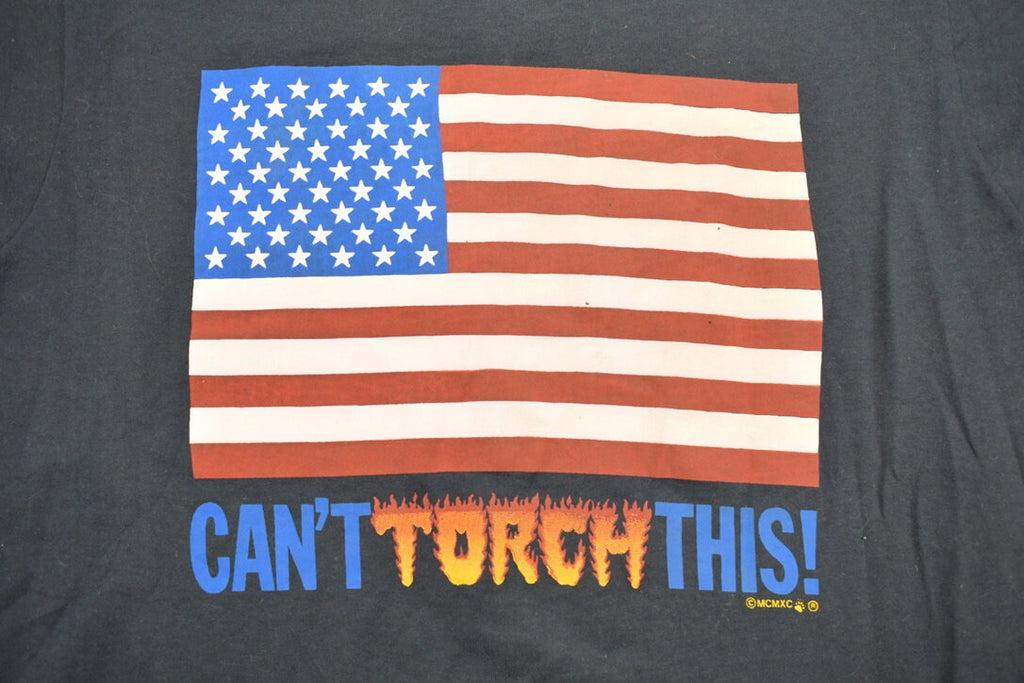 Vintage 1990s "Cant Torch This" Patriot Graphic T-Shirt