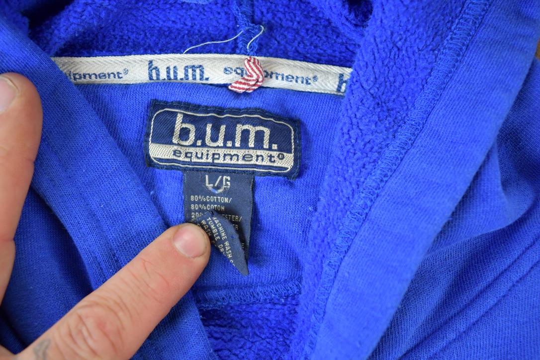 Vintage 1990s Bum Equipment Souvenir Hoodie Sweatshirt Made In USA