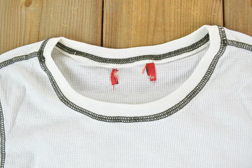 Women Vintage Vigoss Y2K Blank Waffle Knit T-Shirt / Vigoss Grunge Skull Print / Contrast Stitch / Internet Famous Clothing / Over Dyed