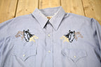 Vintage 1990s Ely Cattleman Horse Graphic Western Style Button Up Shirt  1990s Shirt  Embroidered  Cowboy Shirt  Rodeo Shirt