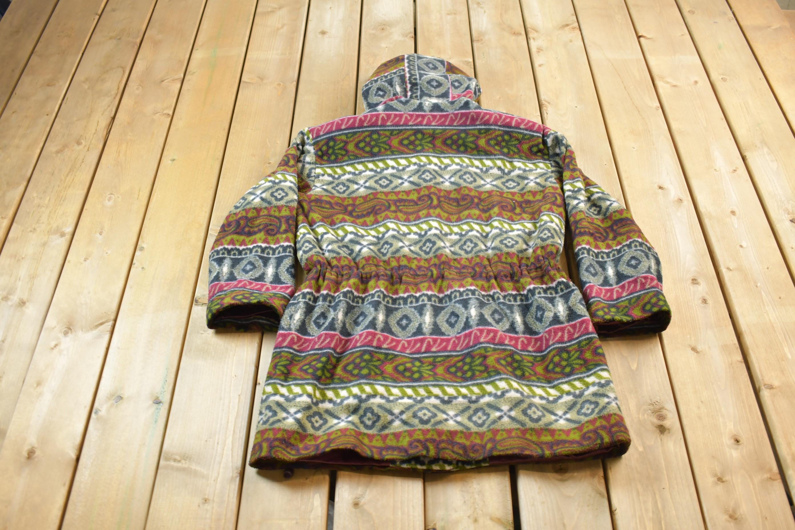 Vintage 1990s All Over Pattern Fleece Sweater