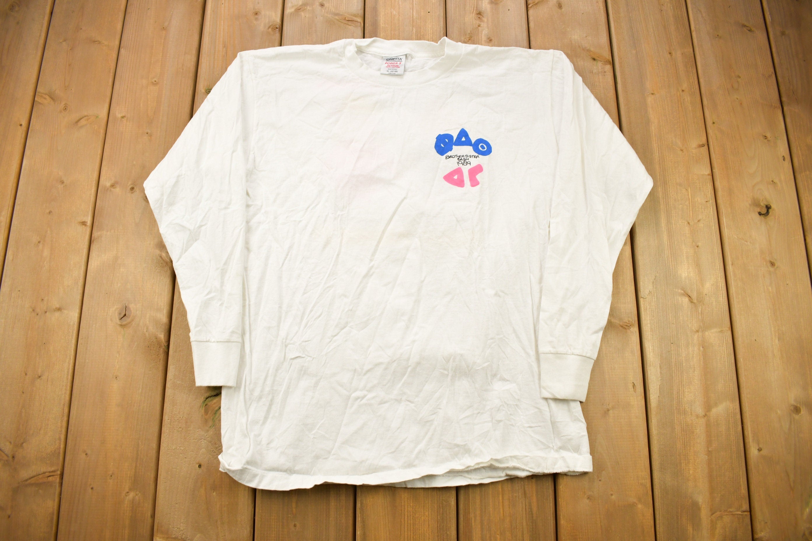Vintage 1989 Brother Sister Bash Formal Pledging Graphic Long Sleeve T Shirt