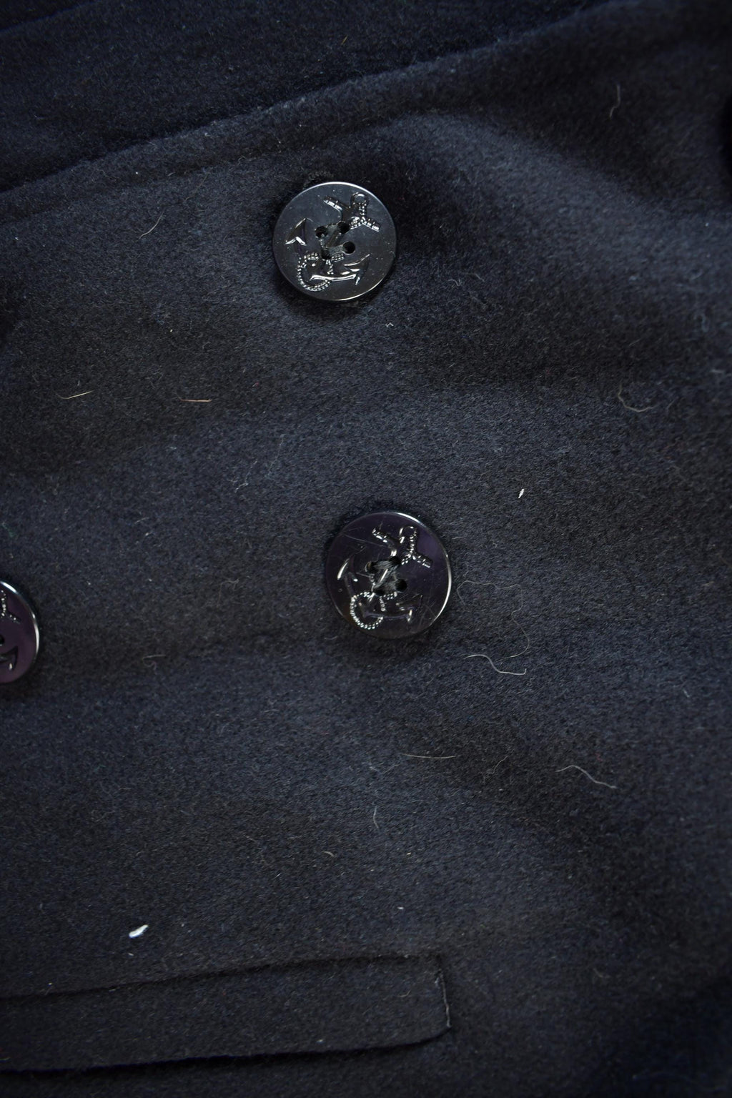 Vintage 1990s Navy Wool Pea Coat