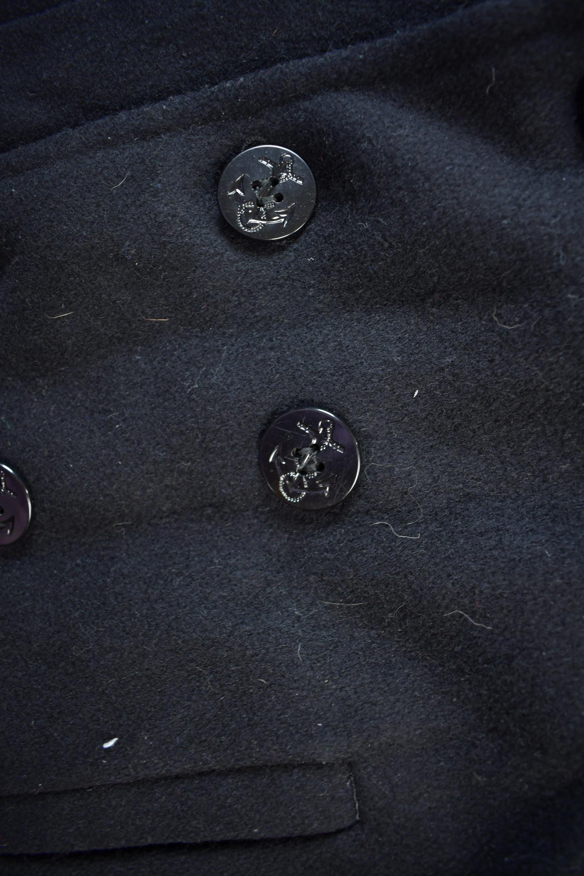 Vintage 1990s Navy Wool Pea Coat