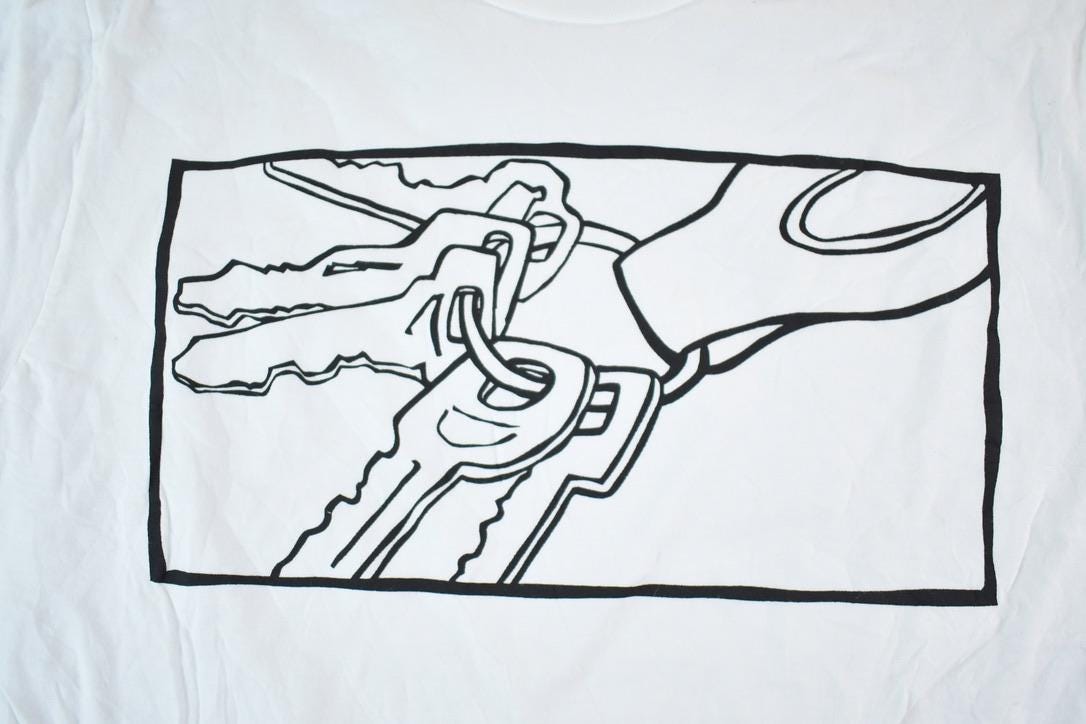 Vintage 1990s Car Keys Souvenir Single Stitch Graphic Print T-Shirt Made In USA