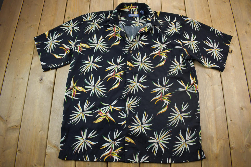 Vintage 1990s floral Graphic Button up T-Shirt