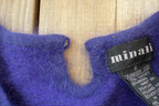 Vintage 1980s Minali Angora Blend Knit Sweater Women's Small