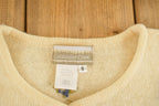 Vintage 1990s Cold Water Creek Floral AOP Wool Knit Cardigan Sweater Women's M