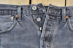 Vintage 1990s Levi Strauss 501 Red Tab Light Wash Black Denim Jeans Size 30 x 30