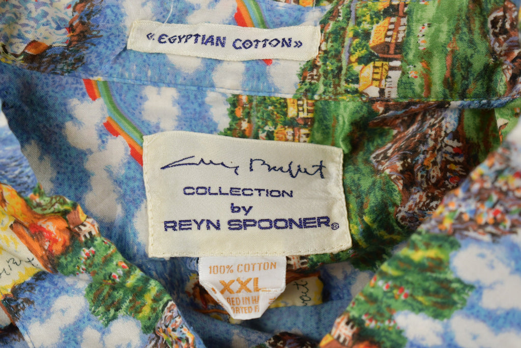 Vintage 1990s Reyn Spooner Egyptian Cotton All Over Print Golf Shirt
