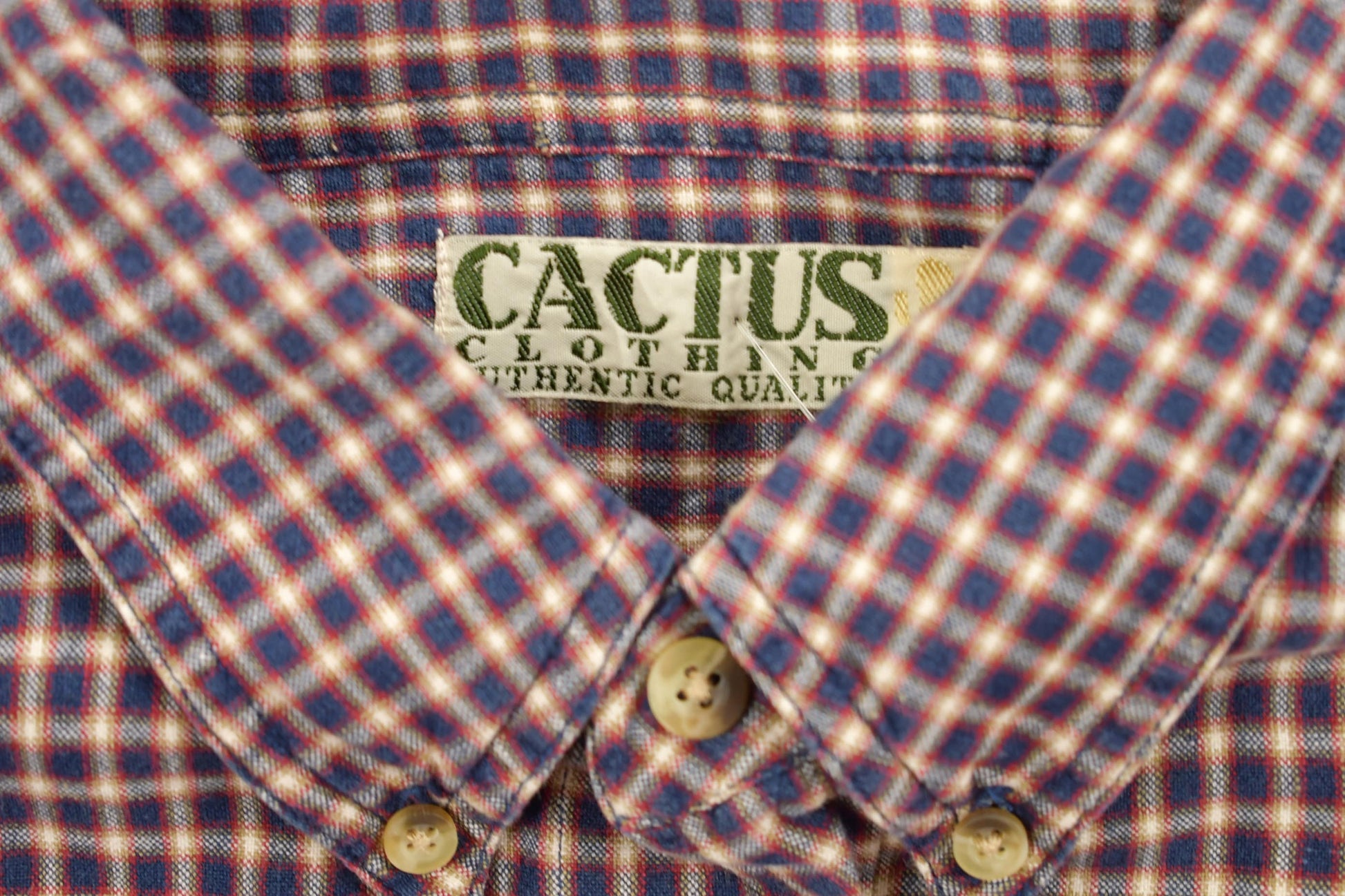 Vintage 1990s Cactus Clothing Button Up Shirt / Check Shirt / Abstract Pattern / Formal Shirt / Long Sleeve / Pocket Shirt