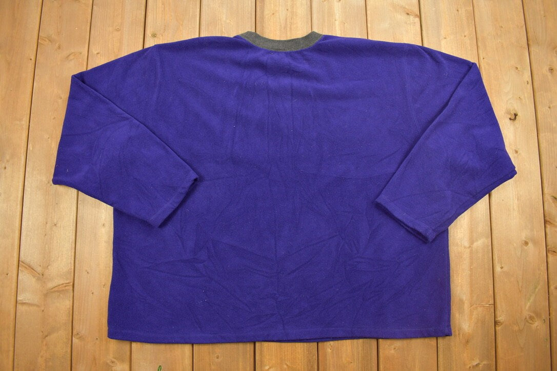 Vintage 1990s Disney Eeyore Fleece Crewneck  Vintage Sweatshirt  American Sportswear  Deep Pile  Embroidered Logo  90s Disney