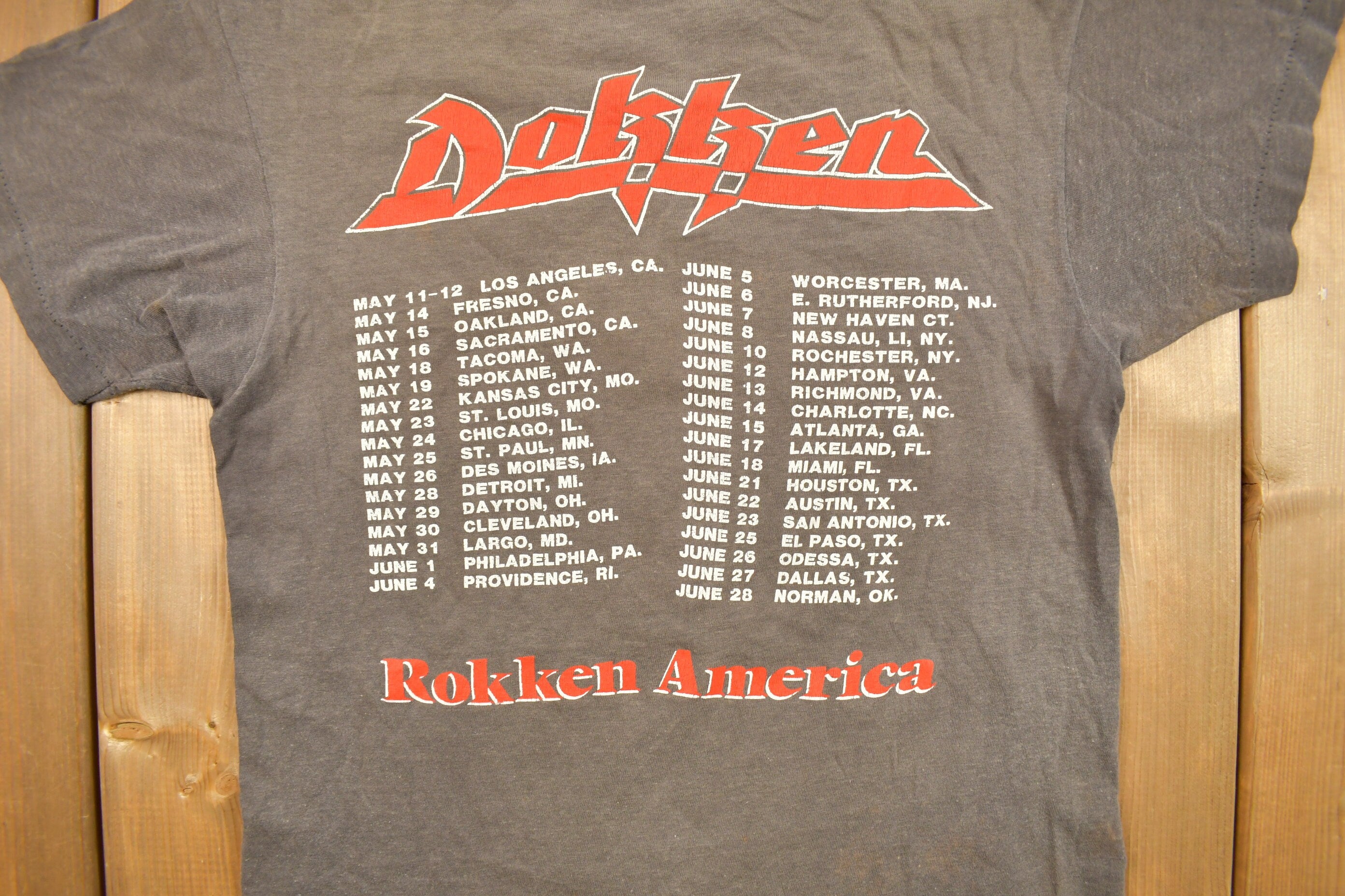 Vintage 1985 Dokken Under Lock And Key Tour Band T-Shirt Band Tee Single Stitch