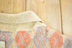 Vintage 1970s Lord Clayton Fill Zip Knit Collared Sweater