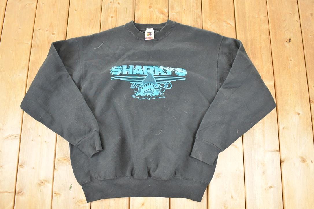Vintage 1990s Sharky Guitar Shark Crewneck Sweatshirt Men's L