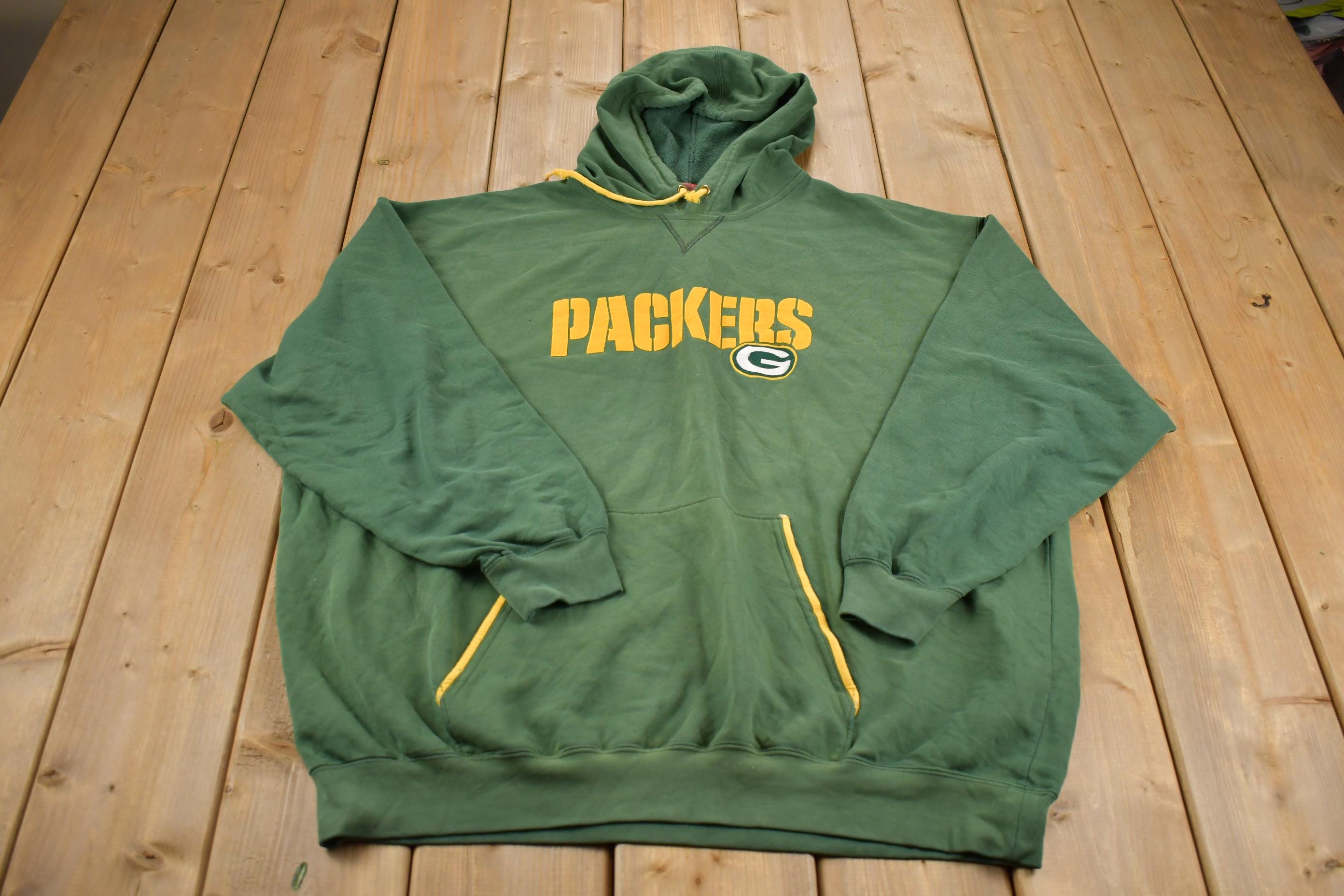 Vintage Y2K Green Bay Packers Embroidered Hoodie