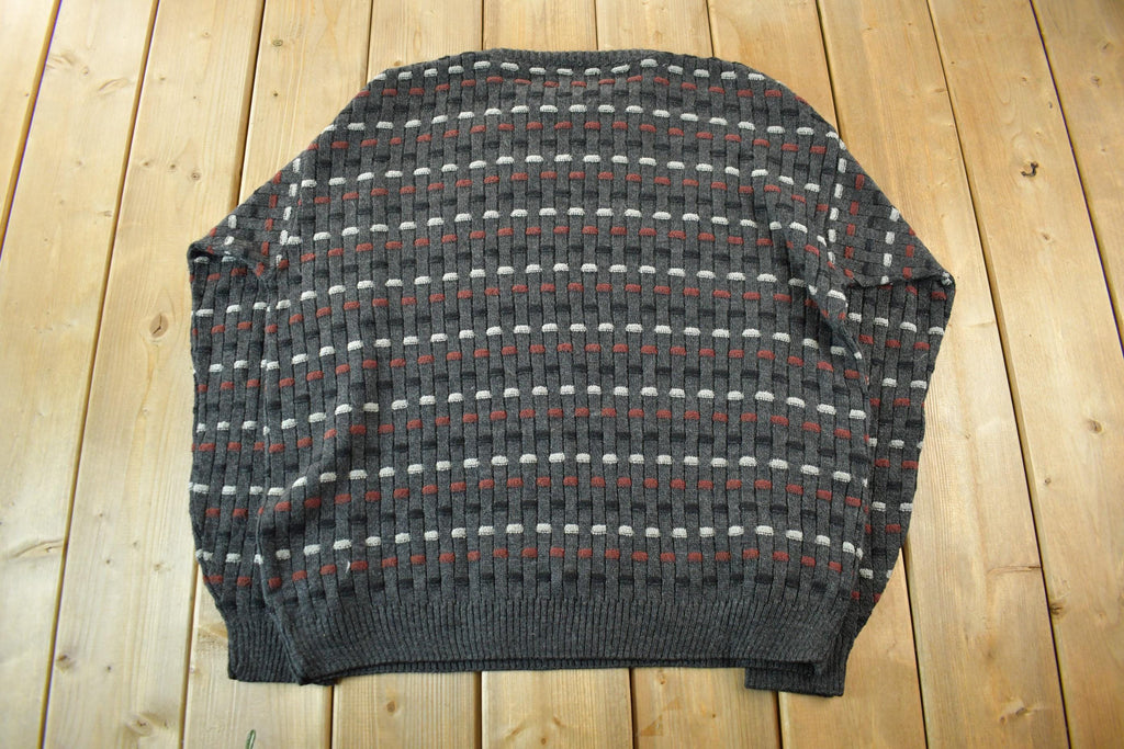 Vintage 1990s Crossings Knit Abstract Pattern Crewneck Sweater
