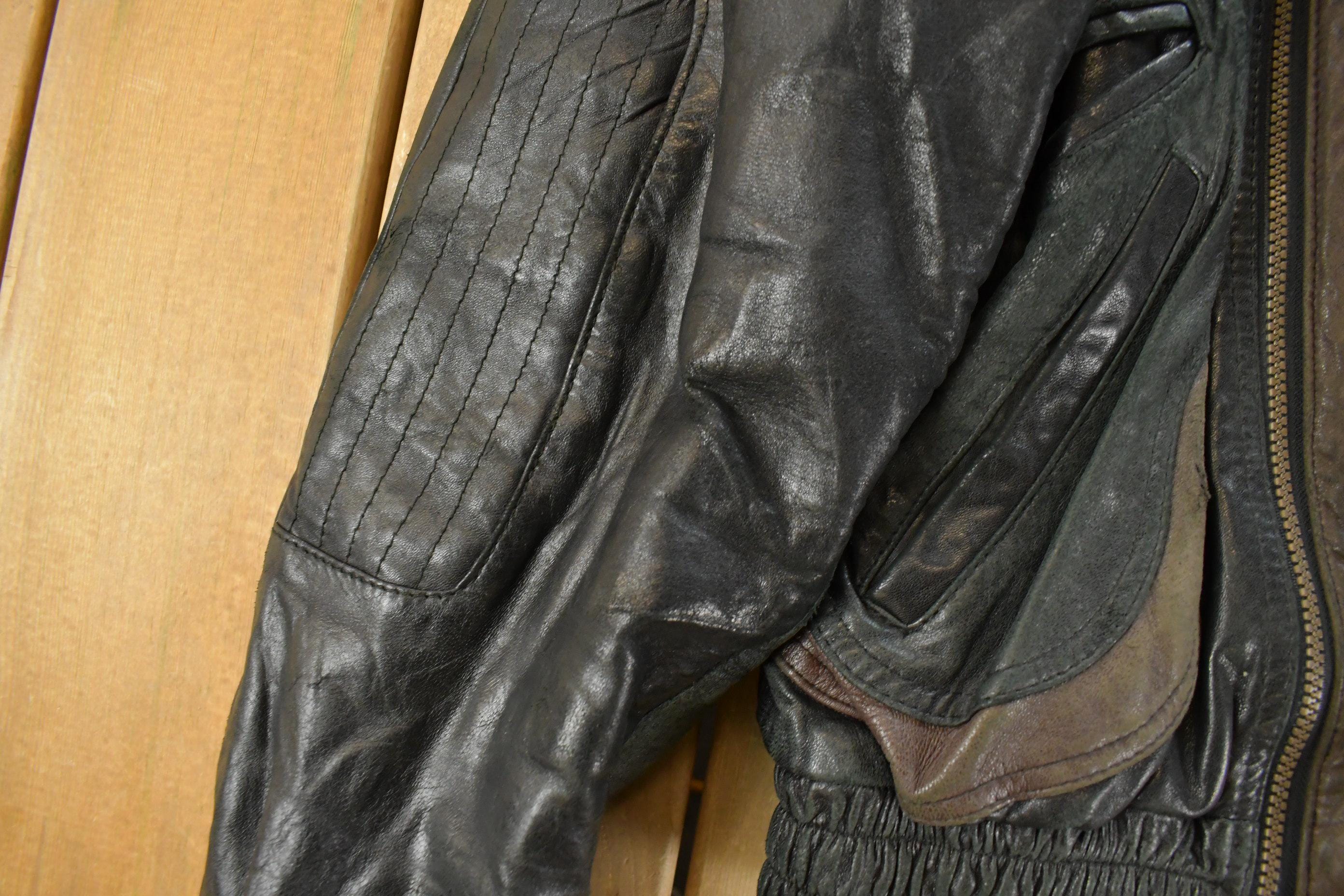 Vintage 1990s Ash Creek Leather Motorcycle Jacket Men's Medium
