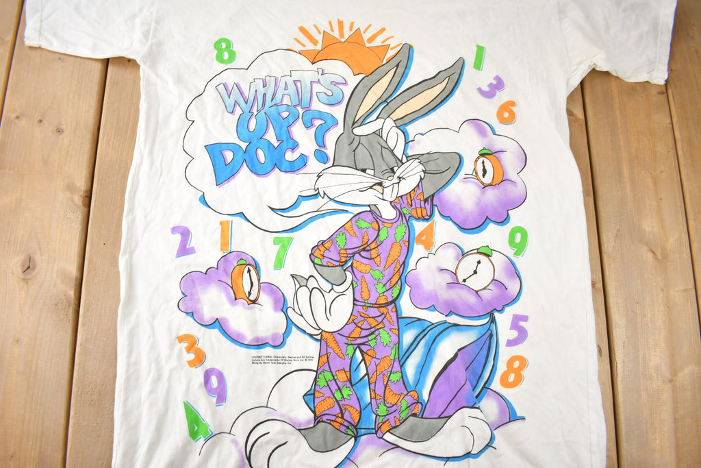 Vintage 1992 Looney Tunes Bugs Bunny Pajama T-Shirt Made In Canada