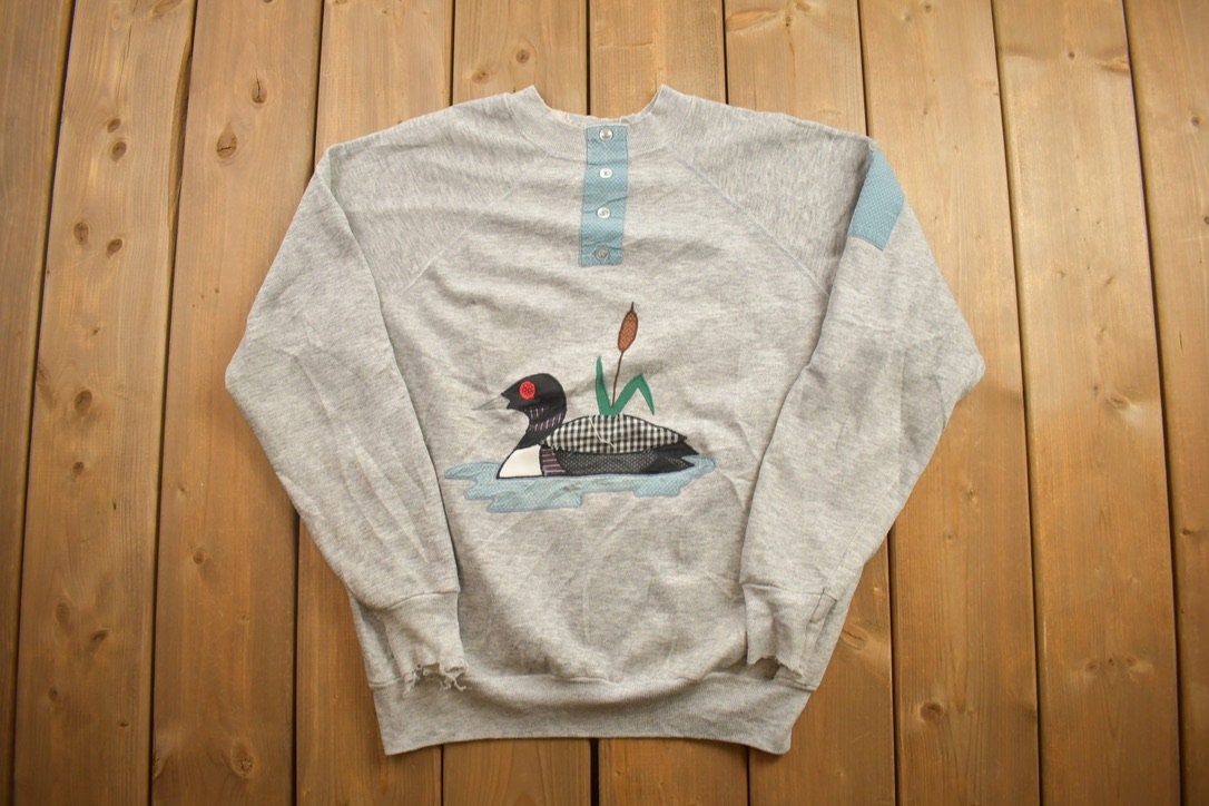 Vintage 1980s American Fleecewear Duck Crewneck Sweatshirt